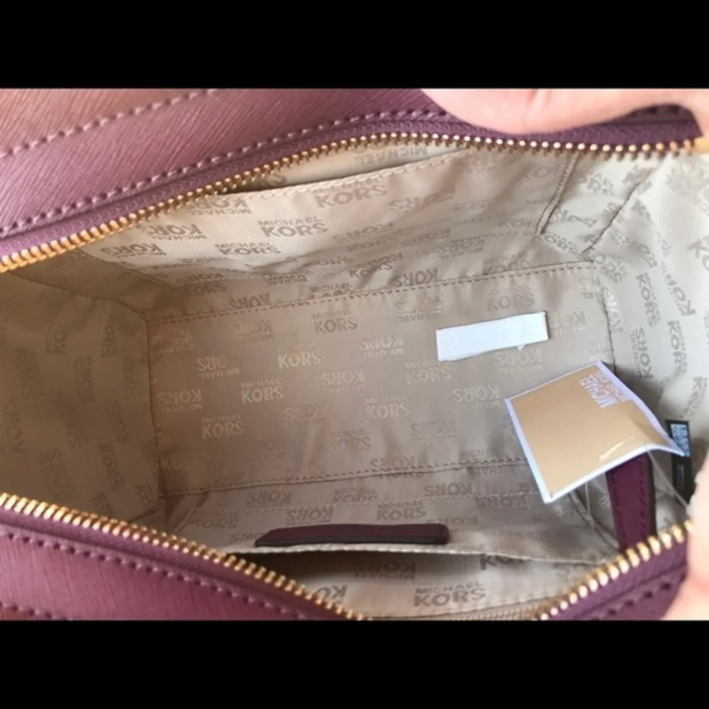 Michael Kors Tina SM Leather satchel Handbag plum